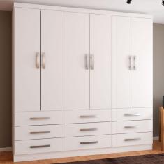 Imagem de Guarda-roupa Casal Piemonte 6 Portas 9 Gavetas Branco - Panorama Móveis