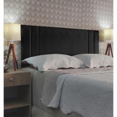 Imagem de Cabeceira Cama Casal Siena Double Suede Preto 120 rbl