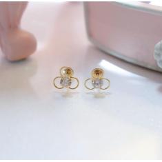 Imagem de Brinco De Ouro 18K - 3 Argolas Com Solitário De Zircônia 3mm Infantil