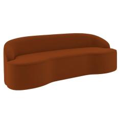 Imagem de Sofá 2 Lugares Para Sala De Estar Living 150cm Theo D06 Veludo Laranja - Mpozenato