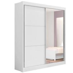 Imagem de Guarda Roupa Solteiro Com Espelho 2 Portas 3 Gavetas - Athenas -Branco