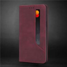 Imagem de Capa magnética retro flip de couro de luxo para Samsung Galaxy S23 S22 S21 S20 FE S10 S9 Note 20 10 9 Plus Ultra Carteira Capa de telefone, vinho tinto, para Galaxy Note20