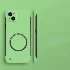 Imagem de Capa de telefone magnética sem moldura de pc duro para iphone 14 pro max 13 12 11 pro mini 15 14 plus capa fina fosca, verde claro, para iphone 11 pro