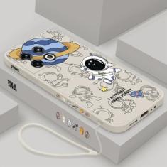 Imagem de Capa de telefone de silicone de astronauta de desenho animado para OnePlus 11 10T ACE 10 9 Pro 9R 9RT para Oneplus 7 7T Pro capa macia com cordão, B, YK000304, para OnePlus 7