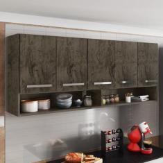 Imagem de Armário Aéreo Móveis De Cozinha Multiuso 5 Portas Castani - Brienza Mo