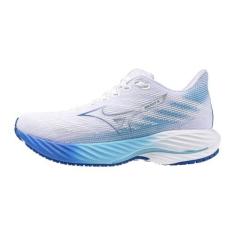 Imagem de Mizuno Tênis de corrida feminino Wave Rider 28, Branco-azul mugen, 35