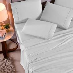 Imagem de Jogo Lençol Casal 3 Peças 100% Algodão 200 Fios Toque Macio