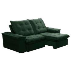 Imagem de Sofá 3 Lugares Retrátil e Reclinável Batam Veludo Verde - Ferguile