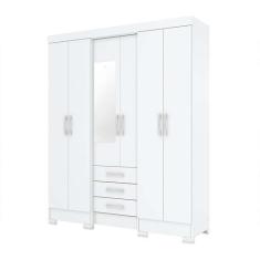 Imagem de Guarda-Roupa Casal com Espelho Mentor 6 PT 3 GV Branco - Briz