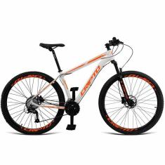 Imagem de Bicicleta Aro 29 Cripto 27v Alivio Freio Hidraulico Trava K7 - Branco-laranja - 17" Branco-laranja