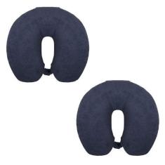 Imagem de Kit com 2 Travesseiro de Pescoço Para Viajar - Fibrasca, Preto