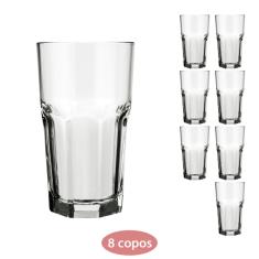 Imagem de Conjunto 8 Copos Bristol 340ml Vidro Suco Agua Nadir