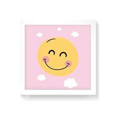 Imagem de Arte Maníacos Quadro Decorativo Sol Sorriso Fundo  - 30x30cm (Moldura em laca )