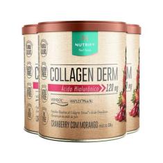 Imagem de Kit 3 Collagen Derm Hialurônico Cranberry Com Morango Nutrify 330G
