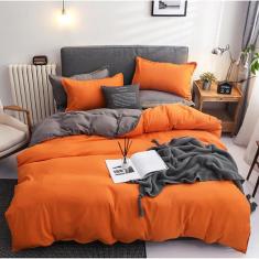 Imagem de Jogo De Cama Casal Queem 7 Peças Edredom Abóbora Com Cinza