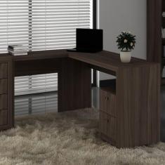 Imagem de Mesa Para Escritório De Canto 1,36X1,13M 2 Gavetas Várias Cores Me4129