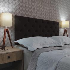 Imagem de Cabeceira King 195 Cama Box Classic Capitone Marrom Suede Painel rbl