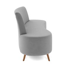 Imagem de Sofá 2 Lugares Living 135cm Pé Palito Maraú Veludo K01 - D'rossi Cor Cinza