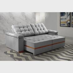 Imagem de Sofá Retrátil e Reclinável 2 Lugares Prada Linho Cinza