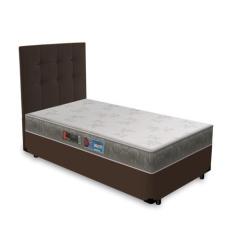 Imagem de Cama Box + Cabeceira Cassis E Colchão Solteiro - Castor Sleep Max - 88