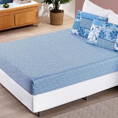 Imagem de Jogo de Cama Solteiro Bouti 02 Peças Azul Sereno