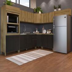 Imagem de Cozinha Completa Dinamarca 16 Portas 2 Gavetas 6123.139 Castani/Chumbo