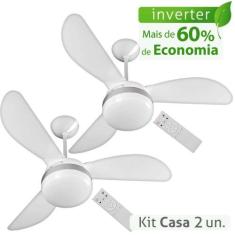 Imagem de Kit Ventilador De Teto Ventisol Fênix Branco Silver Inverter Controle