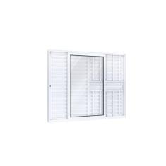 Imagem de Janela Veneziana Alumínio Lateral 3 Folhas Eccellente 120x150cm Lucasa Branco