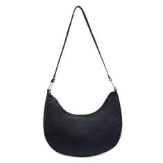 Imagem de Bolsa Tiracolo para Mulheres Bolsa Hobo Tote Bolsa de Mão Mini Carteira em Couro PU Bolsa Mensageira Noturna Bolsa Satchel (Black)