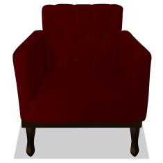 Imagem de Poltrona Decorativa Classic Suede  Bordô - AM Decor