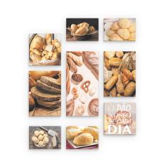 Imagem de Kit Conjunto 9 Quadros Para Padeiro Padaria