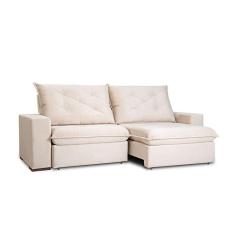 Imagem de sofá 3 lugares retrátil e reclinável living premier veludo marfim 230 cm