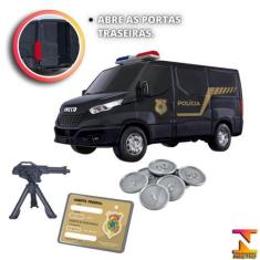 Imagem de Carrinho Infantil De Brinquedo Van Policial C/ Acessórios - Usual Brin
