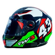 Imagem de Capacete Moto Fechado Fw3 Gtx 43 Óculos Interno Várias Cores, 56, Verm