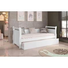 Imagem de Cama babá solteiro infantil com auxiliar  mdf branco - FRAMAR