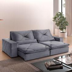 Imagem de Sofá 3 Lugares Noruega Retrátil-reclinável Europa Estofados Cinza