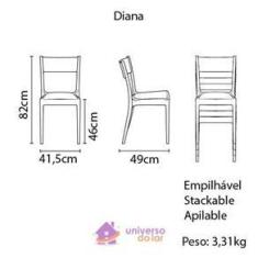 Imagem de Cadeira Tramontina Diana Satinada  sem Braços em Polipropileno e Fibra de Vidro Tramontina