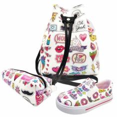 Imagem de Kit Infantil Bolsa, Tênis E Estojo Stickers, Magicc Kids