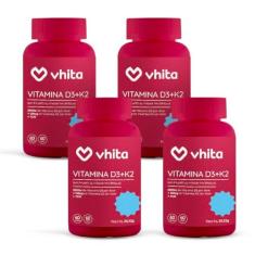 Imagem de Vitamina D3 K2 MK7 e TCM Com 2000ui de 60 Cáps (4 unidades) Vhita