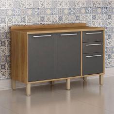 Imagem de Balcão Em Mdp 120cm Cozinha Paris Sallêto Carvalho/grafite