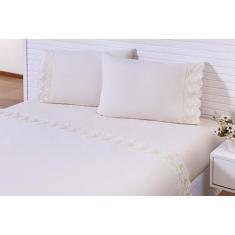 Imagem de Jogo Lençol 4 Peças Viúva 120X203x30 200 Fios Bordado - Mtr Enxovais L