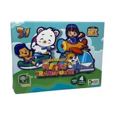 Imagem de Brinquedo Quebra Cabeça 4 Em 1 Meios De Transporte Em Mdf +3 Anos Pape