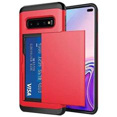 Imagem de Para Samsung Galaxy S10 Plus S10E S10 5G S9 S8 S7 S6 Edge S5 Caso Slide Armor Carteira Slots Para Cartão Capa Para Samsung Note 9 8, Vermelho, Para Galaxy S22 Plus