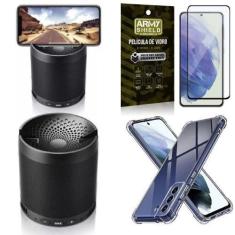 Imagem de Capinha S21 Fe + Som Bluetooth Potente Q3 + Película 3D - Armyshield
