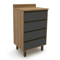 Imagem de Balcão de Cozinha com Tampo Confort 4 gv Cinamomo e Grafite