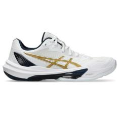 Imagem de ASICS Tênis de vôlei feminino SKY Elite FlyteFoam 3, 38, branco/ouro puro