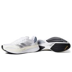 Imagem de adidas Tênis de corrida feminino Adizero Boston 10, Branco/prata metálico/prata halo, 38