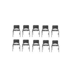 Imagem de Kit 10 Cadeiras Ergoplax Slim Fixa Preto
