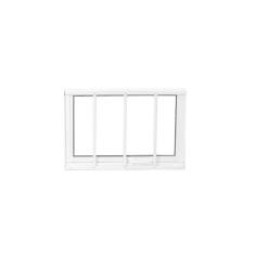 Imagem de Janela de Alumínio Maxim-ar 50x50cm com Grade e Vidro Liso Soft MGM Branco
