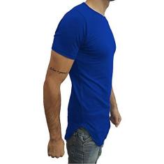 Imagem de Camiseta Longline Oversized Básica Slim Lisa Manga Curta tamanho:gg;cor: